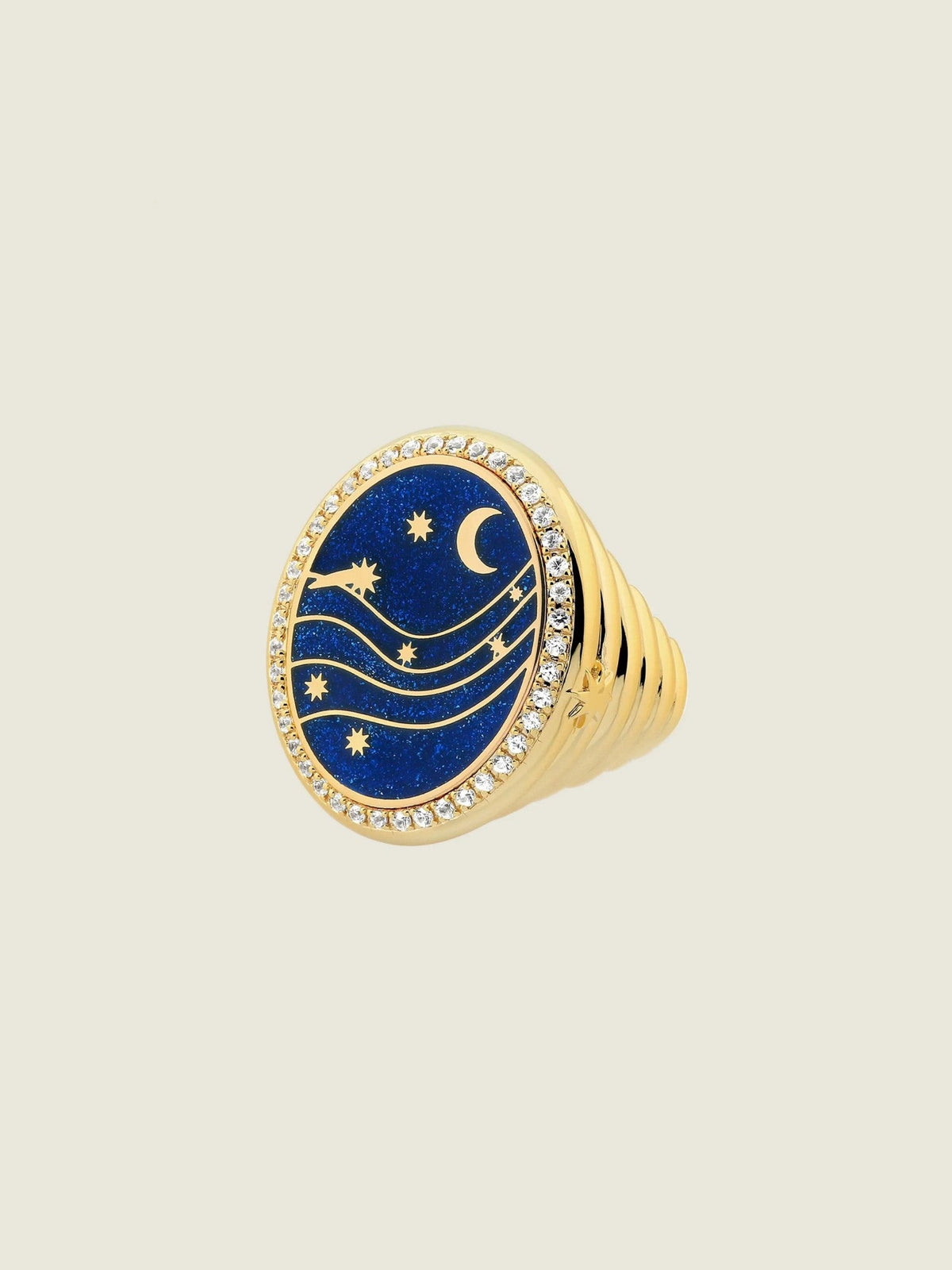 Dune des étoiles — Cosmic Blue Indomptable ring by Sandrine Barabinot