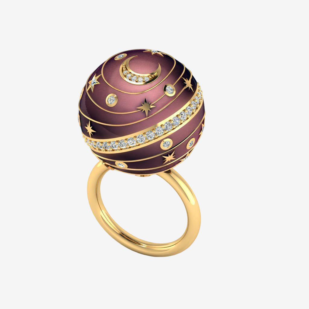 Bague Bubble Circle I Aubergine