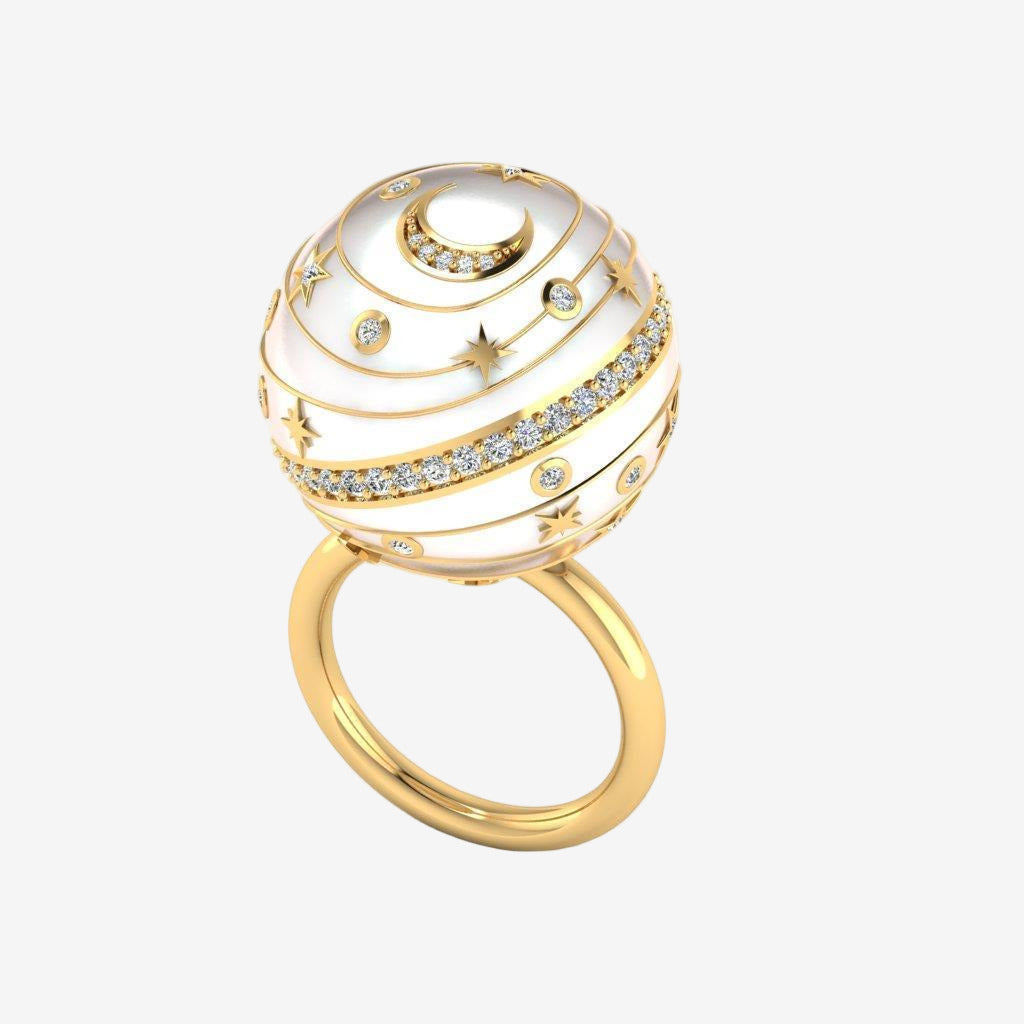 Bague Bubble Circle I Ecru